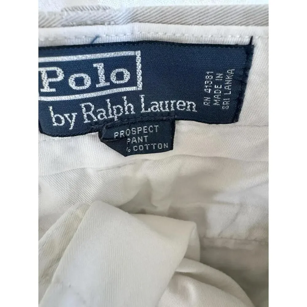 Polo Ralph‎ Lauren Pants Mens 38x32 Khaki Prospect Chino Flat Front Preppy Twill